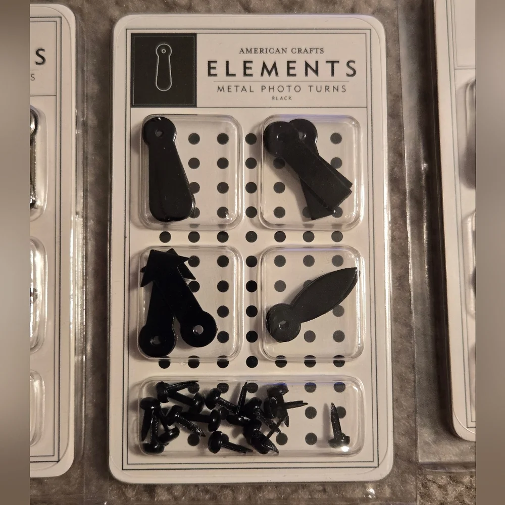 Assorted Metal Brads and Photo Turns Bundle Of 7 Packs Paper Crafts